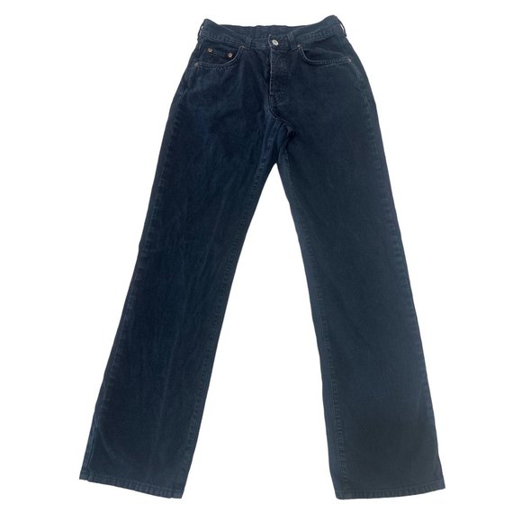 Lucky Brand Denim - Lucky Brand Bootcut Jeans Womens 26 Black Vintage Dungaree Button Fly Mid Rise